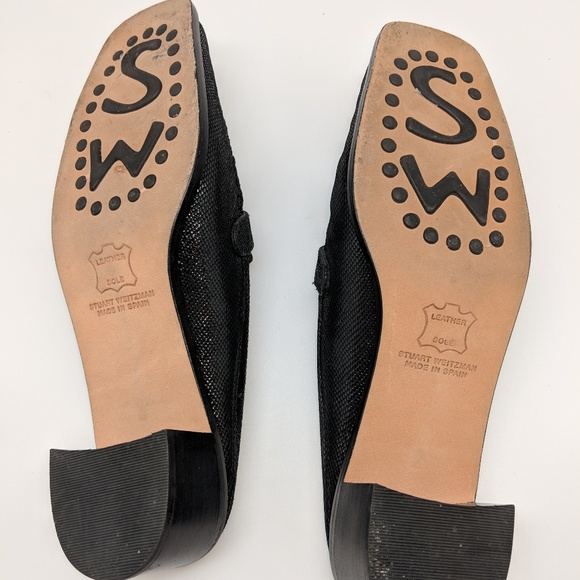 SALE!! Stuart Weitzman slip on black mules - Picture 5 of 8